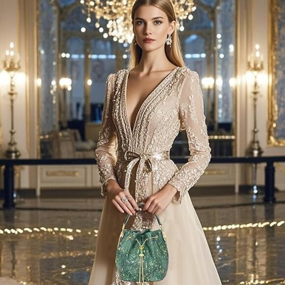 Bling Crystal Rhinestone Purse for Women Sparkly Clutch Handbag Crossbody Bag fo - Picture 6 of 6